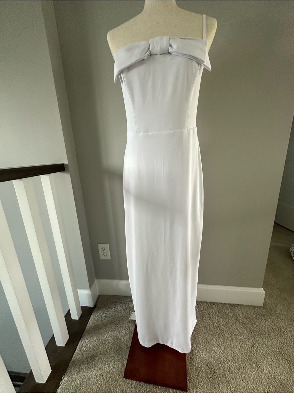 Abercrombie & Fitch White Strapless Bow-Detail Midi Dress